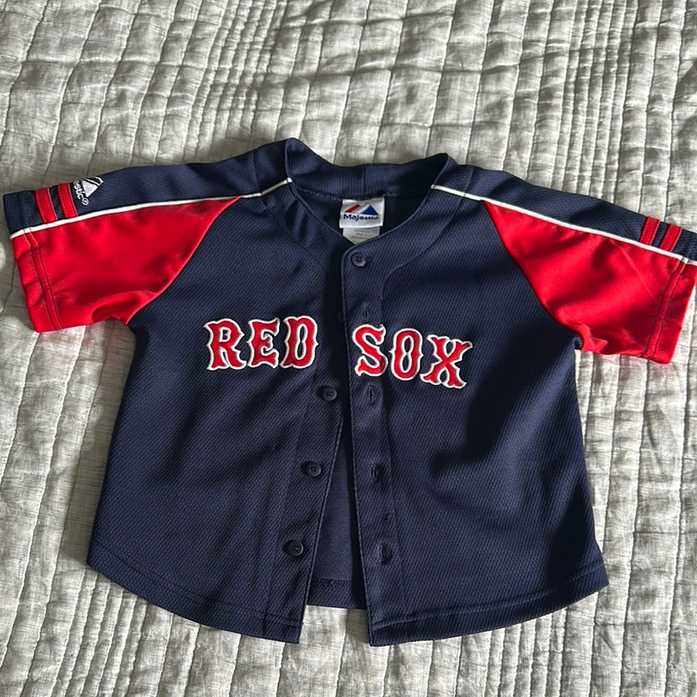 Kids Red Sox Baseball Jersey - Red and Blue